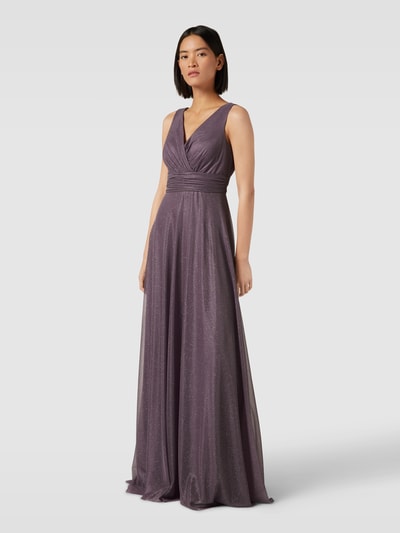 TROYDEN COLLECTION Abendkleid mit Taillenband in schimmerndem Look Mauve 1