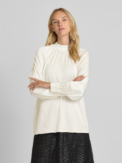 Oui Blouse van viscose met plooien Offwhite - 4