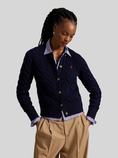 Polo Ralph Lauren Regular Fit Strickjacke aus Wolle mit Kaschmir-Anteil Marine 4