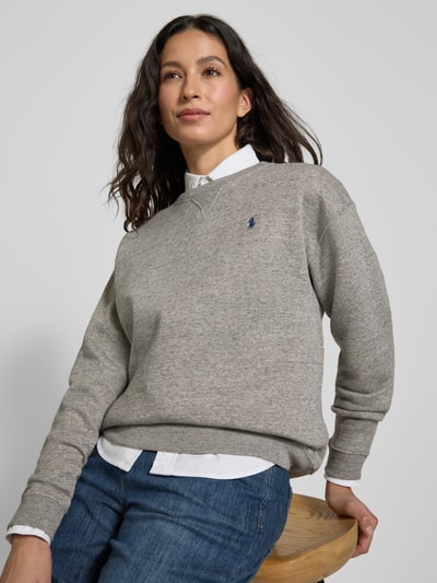 Polo Ralph Lauren Oversized Sweatshirt mit Logo-Stitching Mittelgrau Melange 3