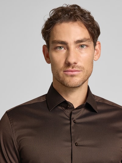 ETERNA Slim Fit Business-Hemd mit Kentkragen Dunkelbraun 3