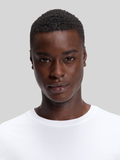 HUGO męski t-shirt o kroju regular fit z czystej bawełny Biały 3