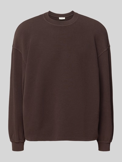 American Vintage Oversized Sweatshirt mit gerippten Abschlüssen Modell 'TOFFY' Dunkelbraun 2