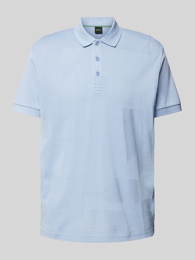 BOSS Green Poloshirt mit Label-Print Hellblau 2