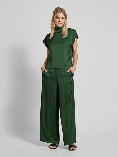 Drykorn Wide leg stoffen broek met elastische band, model 'CEILING' Donkergroen - 1