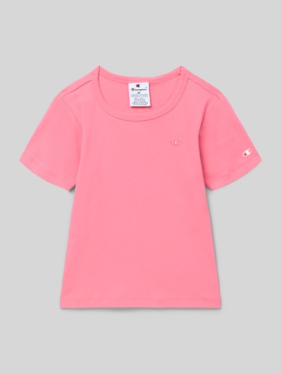 CHAMPION T-Shirt mit Label-Stitching Pink 1