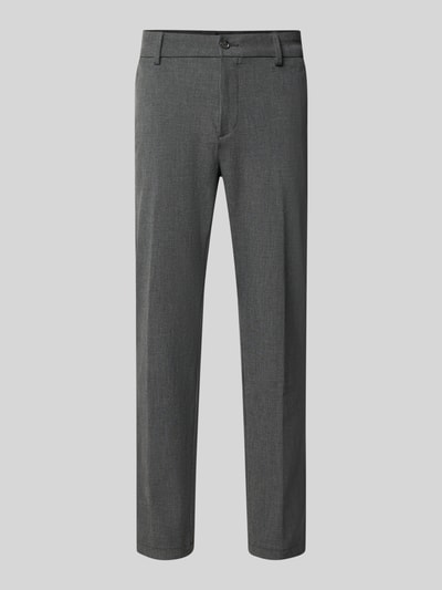 Productfoto, grijze regular fit broek met viscose van model 'GABARDINE' van BOSS, rechte vorm, gladde textuur, Heren.