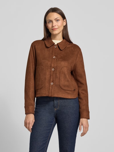 s.Oliver RED LABEL Regular Fit Hemdjacke mit Umlegekragen Camel 4