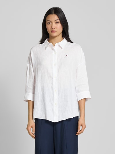 Tommy Hilfiger Relaxed Fit Bluse aus reinem Leinen Weiss 4