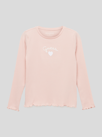 Guess Longsleeve mit Label-Applikation Hellrosa 1