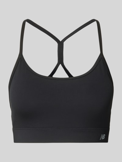 New Balance Slim Fit Sport-BH mit Logo-Print Black 1