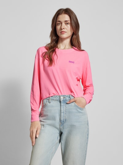 American Vintage Cropped Longsleeve mit Label-Print Modell 'PYMAZ' Rosa 4