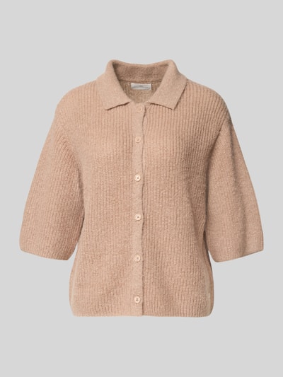 Fynch-Hatton Kardigan z dzianiny z wykładanym kołnierzem Jasnobrązowy 2