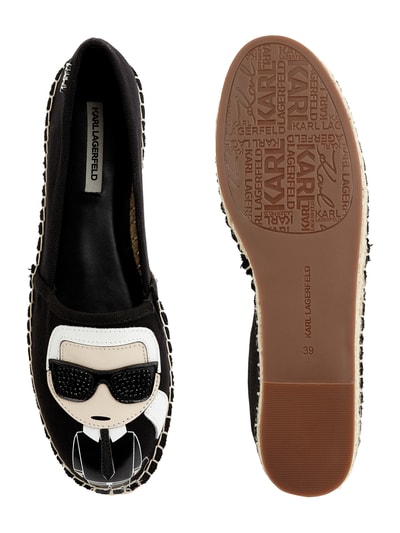 Karl Lagerfeld Espadrilles met logo-applicatie, model 'Kamini' in zwart ...