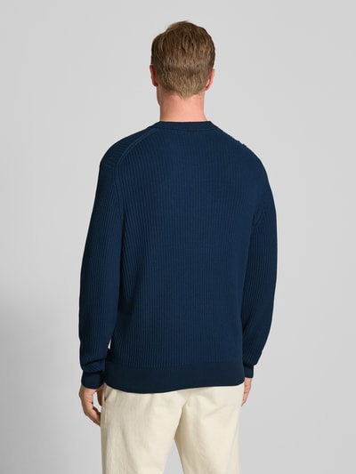 BOSS Orange Regular Fit Strickpullover aus Baumwoll-Mix Modell 'APOKKO' Marine 5