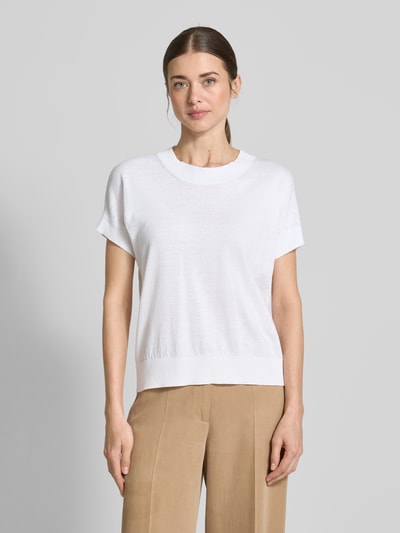 MAERZ Muenchen Strickshirt aus Baumwoll-Leinen-Mix Weiss 4