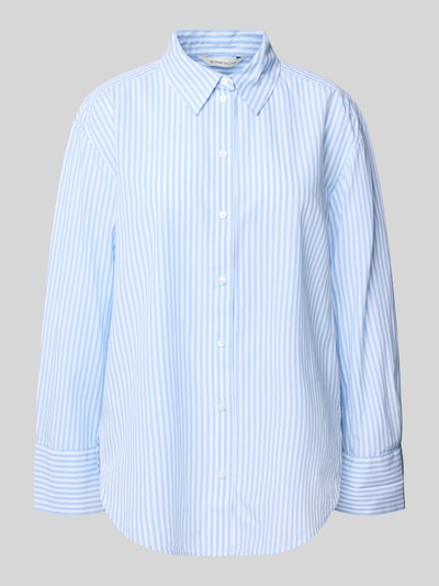 Tom Tailor Regular Fit Hemdbluse aus Lyocell-Baumwoll-Mix Hellblau 2