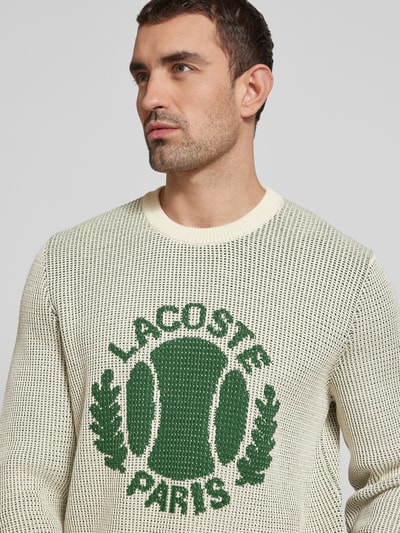 Lacoste Strickpullover mit Label-Print Offwhite 3