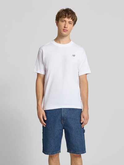 New Balance t-shirt z logo i okrągłym dekoltem Biały 4