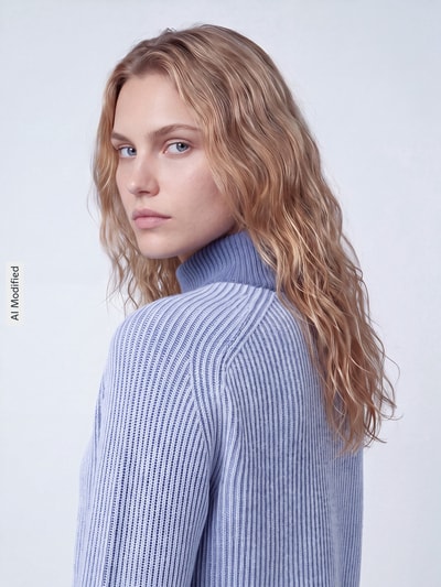 Tom Tailor Pullover mit Mock Neck Kragen Hellblau 3