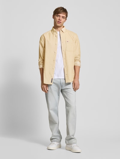 Tommy Jeans Freizeithemd mit Knopfleiste Beige 1