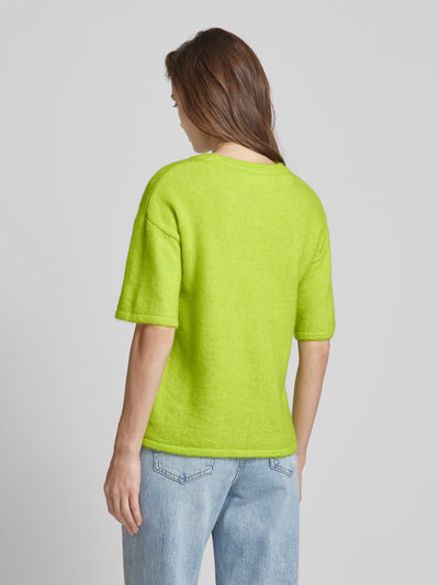 Selected Femme Strickshirt mit Rundhalsausschnitt Modell 'MALINE-LILIANA' Neon Gelb Melange 5