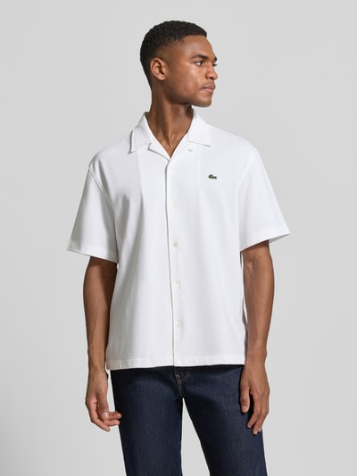 Lacoste Relaxed Fit Freizeithemd aus reiner Baumwolle Weiss 4