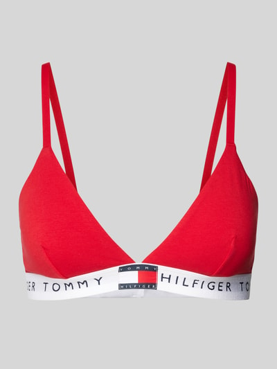 TOMMY HILFIGER Triangel-BH mit elastischem Label-Bund Modell 'TH HERITAGE' Rot 1