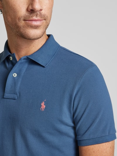 Polo Ralph Lauren Custom slim fit poloshirt met logostitching Jeansblauw - 3