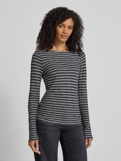 Marc O'Polo Slim Fit Langarmshirt aus reiner Baumwolle Anthrazit 4