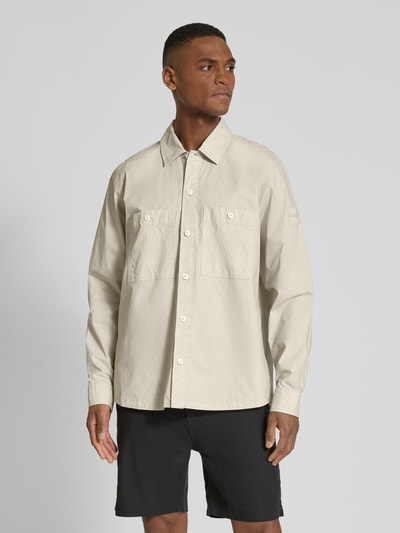 BOSS Orange Regular Fit Hemdjacke mit Brusttaschen Modell 'Locky' Sand 4