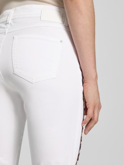 Angels Spodnie o kroju slim fit z wypustkami w kontrastowym kolorze model ‘Ornella’ Biały 3