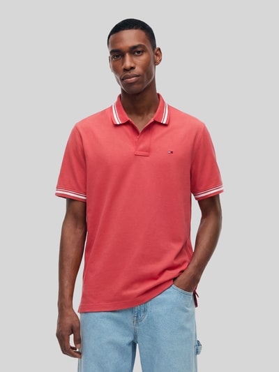 Tommy Jeans Regular Fit Poloshirt aus reiner Baumwolle Rot 4