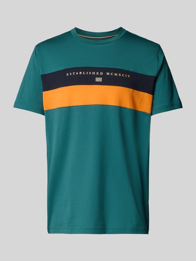 Christian Berg Men T-Shirt mit Label-Print Metallic Gruen 2