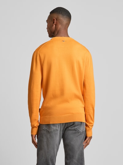 Napapijri Strickpullover mit Label-Stitching Modell 'DROZ' Orange 5