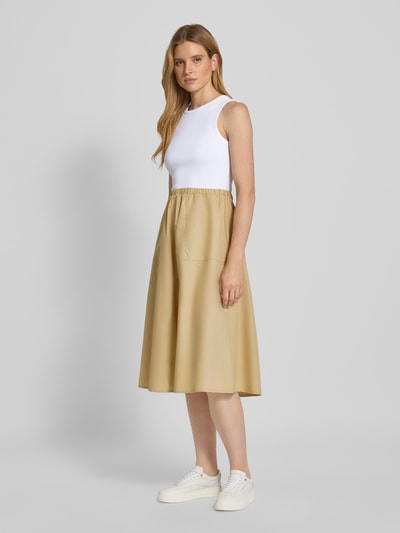 s.Oliver RED LABEL Regular Fit Midikleid aus Baumwoll-Mix Sand 1