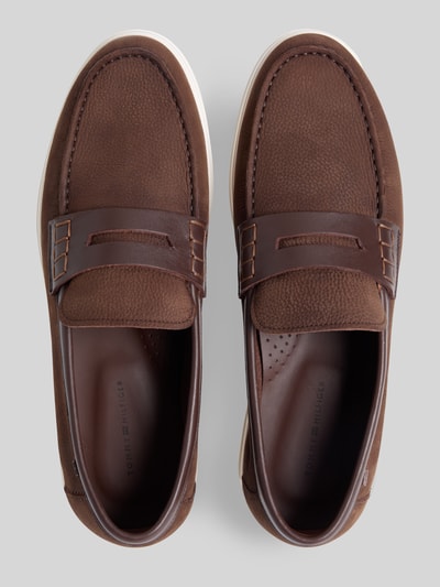 Tommy Hilfiger Slipper aus echtem Leder Mittelbraun 3
