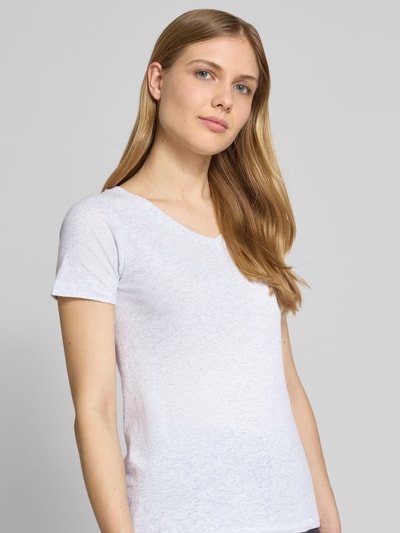 American Vintage T-Shirt mit V-Ausschnitt Modell 'GAMIPY' Hellgrau 3