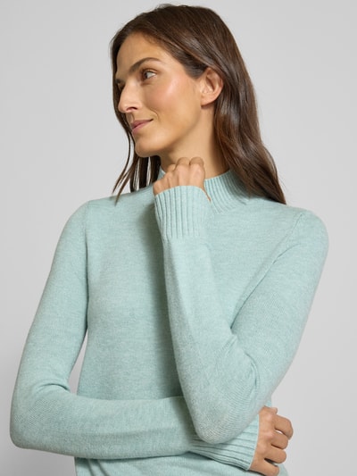 Christian Berg Woman Sweter z dzianiny ze stójką Jasnoturkusowy melanż 3