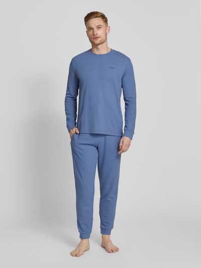 HUGO Relaxed Fit Sweatpants mit Strukturmuster Modell 'Austin' Jeansblau 1