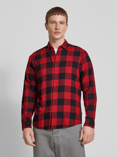 Jack & Jones Freizeithemd mit Knopfleiste Modell 'GINGHAM' Hellrot 4