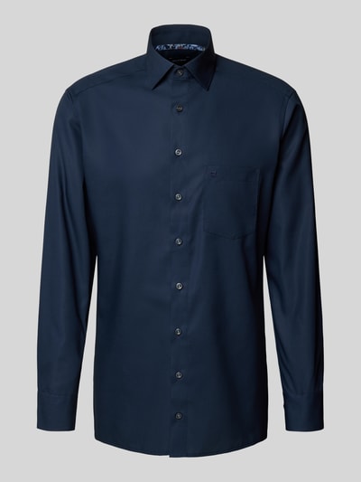OLYMP Regular fit zakelijk overhemd van puur katoen Marineblauw - 2