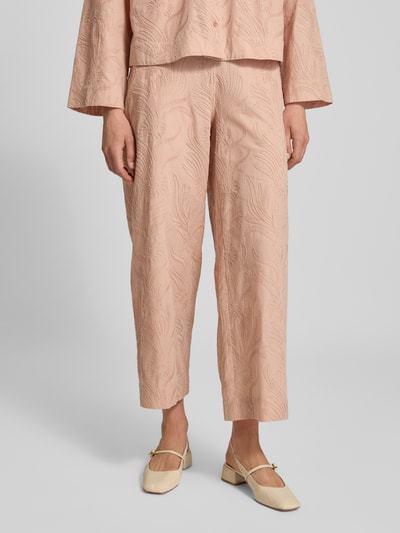 Jake*s Collection Wide leg stoffen broek met motiefstitching Zalm - 4