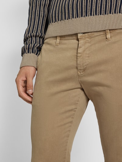 MAC Slim Fit Hose mit Label-Applikation Modell 'Lennox' Beige 3