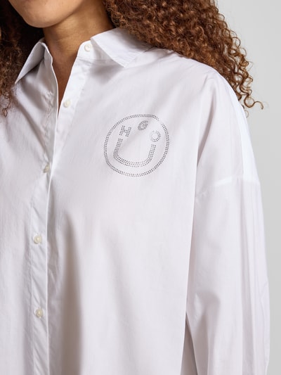 Hugo Blue Bluzka koszulowa o kroju oversized z czystej bawełny model ‘EDAFNE_B’ Biały 3