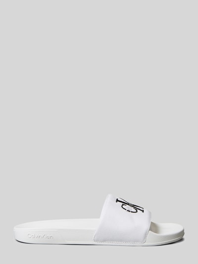 CK Calvin Klein Badeschuhe mit Logo Print Weiss 5