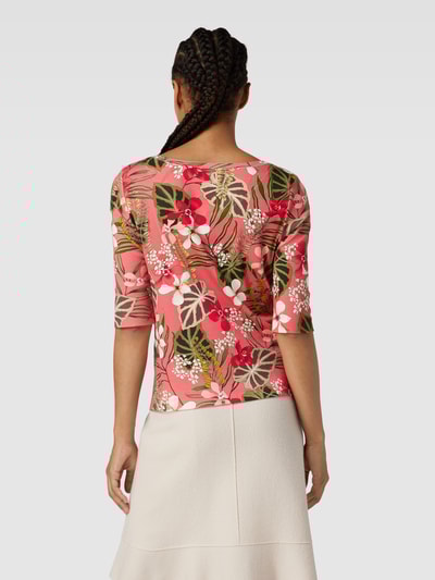 Marc Cain T-shirt met bloemenmotief en ronde hals Koraal - 5