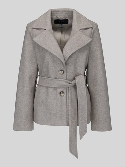 VERO MODA Regular Fit Webpelzmantel mit Bindegürtel Modell 'FORTUNEMAJA' Sand 2