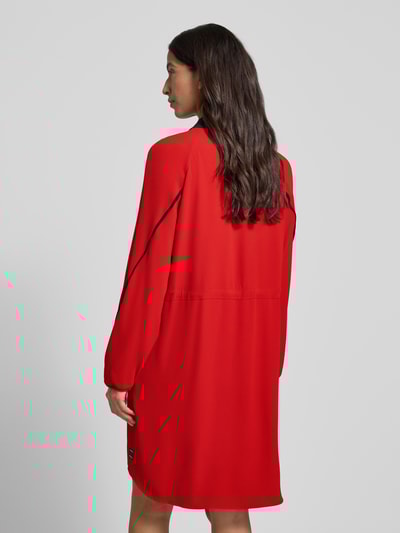 Marc Cain Knielanges Kleid mit geripptem Stehkragen Rot 5