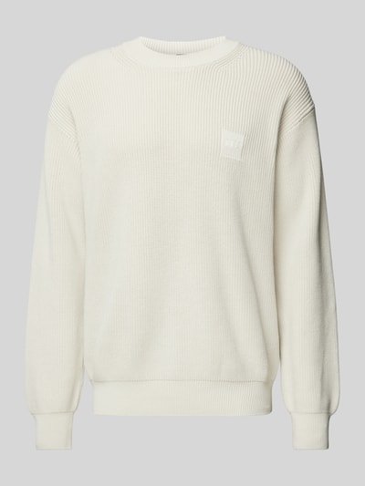 BOSS Orange Strickpullover mit Label-Detail Modell 'Acircolo' Offwhite 2